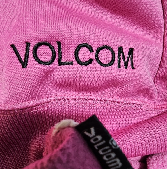 Girls Volcom Pink and Black Hooded Jacket with logos XL - Picture 10 of 11
